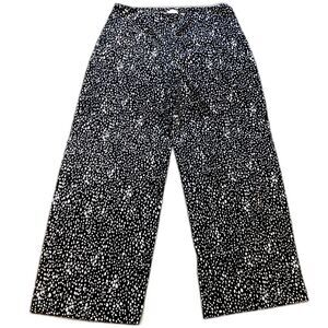 Persifor Women's Black And White Spotted Print Palazzo Pants Size L
